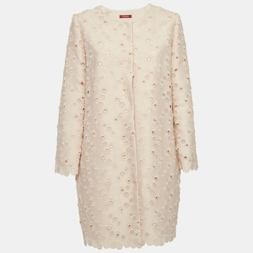Max Mara Studio Pink Embroidered Cotton Coat L